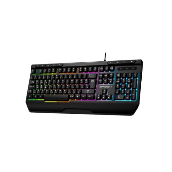 Tipkovnica EPOCH Tethys, Rainbow, membranska, crna, UK/HR layout, USB