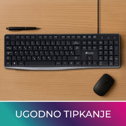 Tipkovnica OCTIO K101U, crna, USB