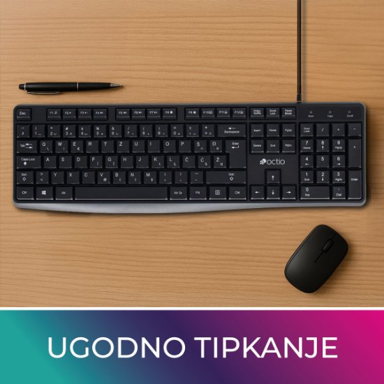 Tipkovnica OCTIO K101U, crna, USB