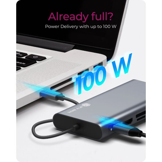 Docking station ICY BOX IB-DK4040-CPD, USB-C na USB-C PD 100W, HDMI, VGA, LAN, 3x USB-A, SD/microSD, audio, crni