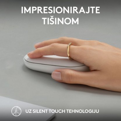 Miš LOGITECH M350s Pebble 2, optički, BT, bijeli