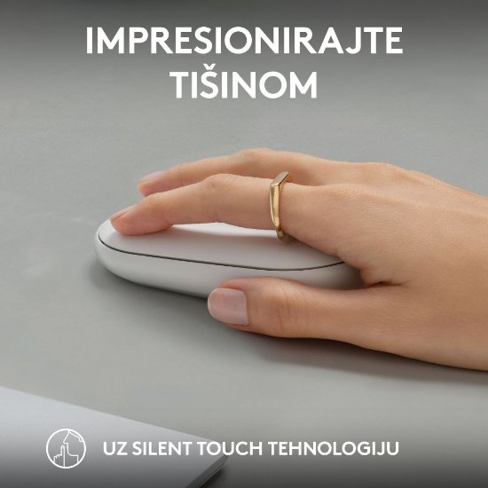 Miš LOGITECH M350s Pebble 2, optički, BT, bijeli