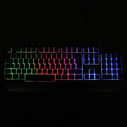 Tipkovnica EPOCH Tethys, Rainbow, membranska, crna, UK/HR layout, USB