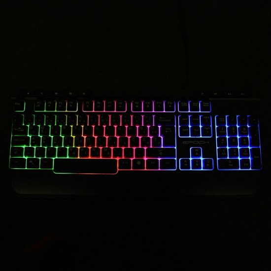 Tipkovnica EPOCH Tethys, Rainbow, membranska, crna, UK/HR layout, USB