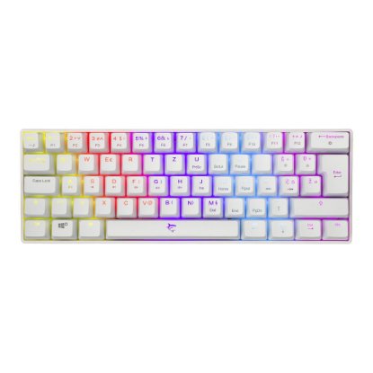 Tipkovnica WHITE SHARK GK-2022 Shinobi, RGB, smeđi switch, mehanička, UK layout, bijela, USB