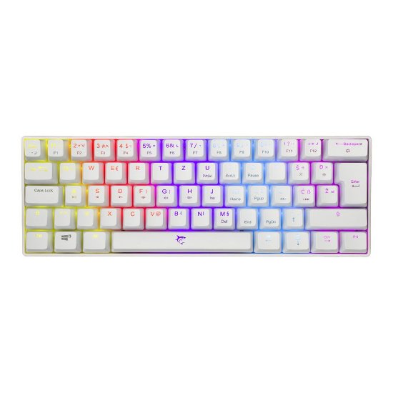 Tipkovnica WHITE SHARK GK-2022 Shinobi, RGB, smeđi switch, mehanička, UK layout, bijela, USB