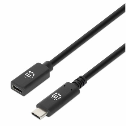 Kabel MANHATTAN, USB 3.2 Gen2, USB-C (M) na USB-C (Ž), 100W, 1.2 DP Alt Mode, produžni, 0.5m