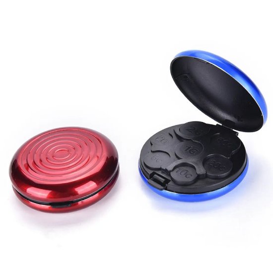 Novčanik za EUR kovanice, aluminijski, crveni