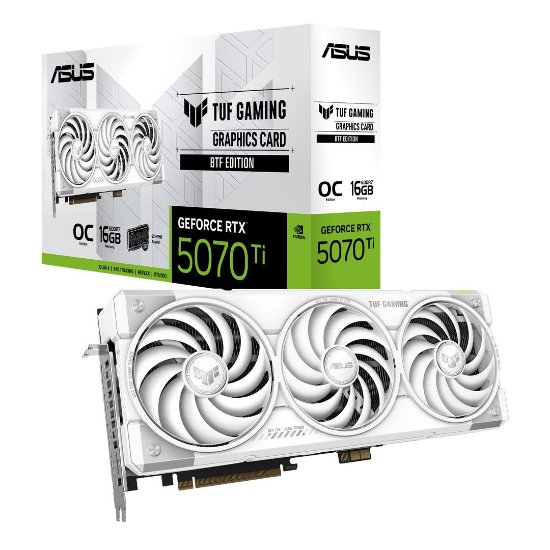 Grafička kartica ASUS GeForce RTX 5070 Ti OC TUF Gaming BTF White, 16GB GDDR7