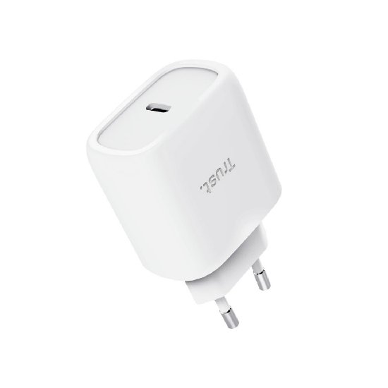 Kućni punjač TRUST Maxo, USB-C, 45W, GaN, bijeli