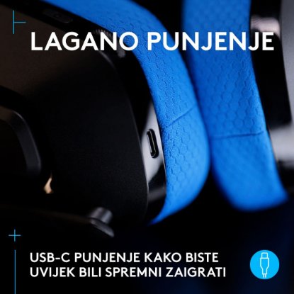 Slušalice LOGITECH Gaming G535 Lightspeed, bežične, crno-plave