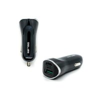 Auto punjač BELINE, 30W, USB-C + USB-A, crni