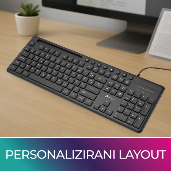 Tipkovnica OCTIO Smart K320U, USB, crna