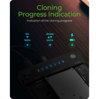 Docking station ICY BOX IB-2915MSCL-C31, USB-A, 2.5"/3.5" HDD, M.2 SATA, M.2 NVMe