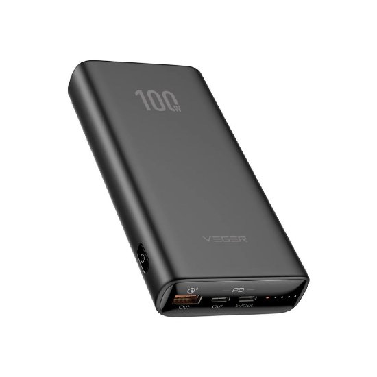 Mobilni USB punjač VEGER T100, 20000 mAh, crni