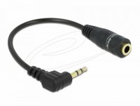 Adapter DELOCK, 2.5mm stereo audio jack (M) na 3.5mm stereo audio jack (Ž), kutni, crni