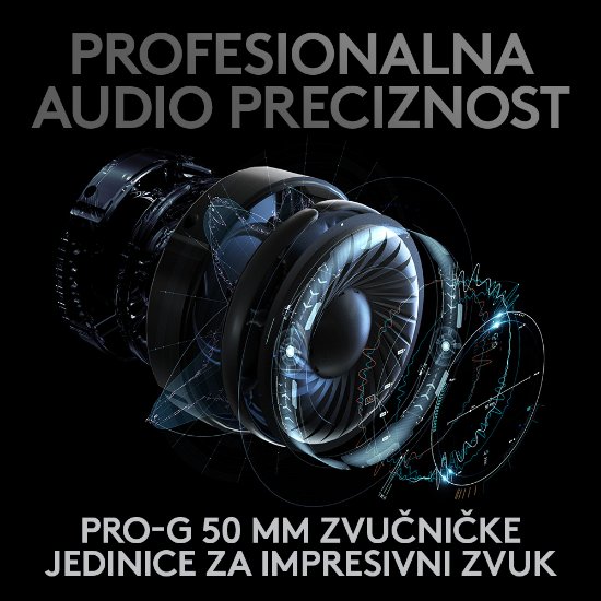 Slušalice LOGITECH Gaming G PRO X, 7.1, bežične, crne