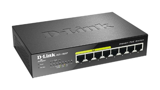 Switch D-LINK DGS-1008P/E, Gigabit Switch, 8-port, 4 POE portova