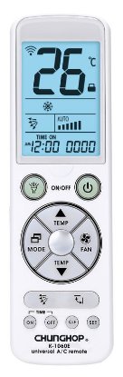 Univerzalni daljinski upravljač za klima uređaje CHUNGHOP K-1060E, LED svijetlo, bijeli