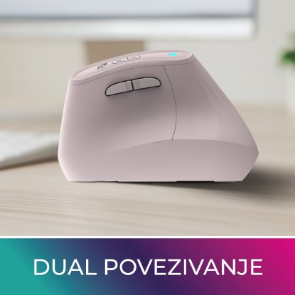 Miš OCTIO Ergo V100WBT, optički, bežični, BT,4000dpi, rozi