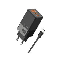 Kućni punjač BELINE BLN3CB65C GaN, 65W, PD3.0/QC3.0, 2xUSB-C + USB-A, USB-C kabel, crni