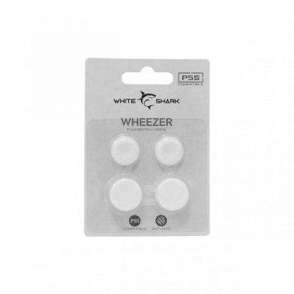 Silikonski nastavci WHITE SHARK Wheezer, za PS5 gamepad, bijeli