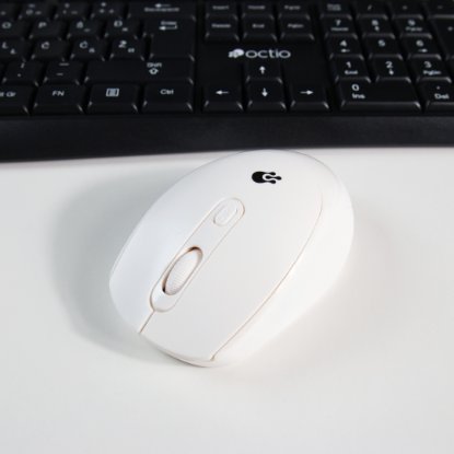 Miš OCTIO M302W, optički, bežični, 1600dpi, bijeli