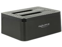 Docking station DELOCK, Dvostruka priključna stanica SATA HDD > USB 3.0 s funkcijom kloniranja, crni