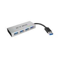 USB HUB ICY BOX IB-AC6104, USB-A na 4x USB-A 3.0, srebrni