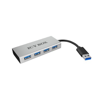 USB HUB ICY BOX IB-AC6104, USB-A na 4x USB-A 3.0, srebrni