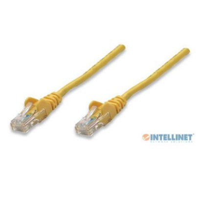 Kabel INTELLINET, patch CAT5e, U/UTP, žuti, 0.5m