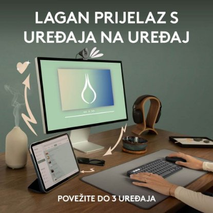 Miš LOGITECH M350s Pebble 2, optički, BT, bijeli