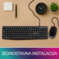 Tipkovnica + miš OCTIO KM100U, crni, USB