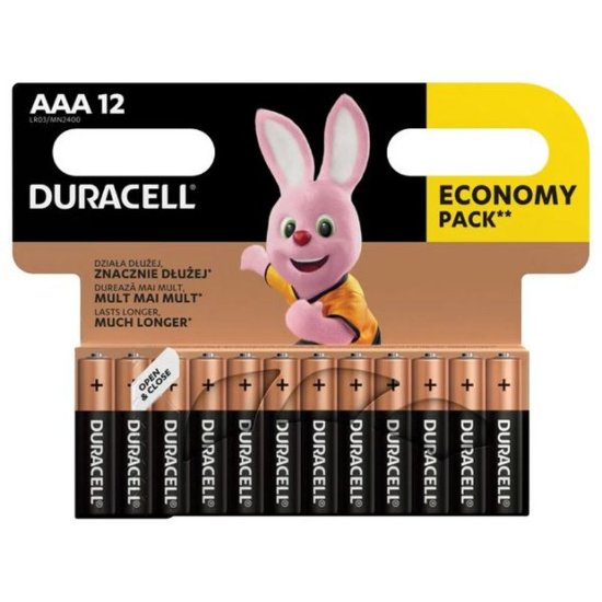 Baterija DURACELL Basic, AAA, MN2400, 12 komada