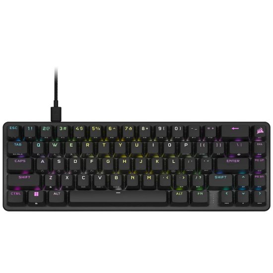 Tipkovnica CORSAIR K65 Pro Mini RGB, optičko-mehanička, Corsair OPX, US Layout, USB, crna