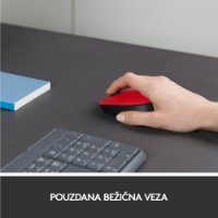Miš LOGITECH M171, optički, bežični, crveni