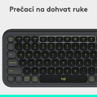 Tipkovnica LOGITECH POP Icon Keys, bežična, US Layout, BT, sivo-zelena