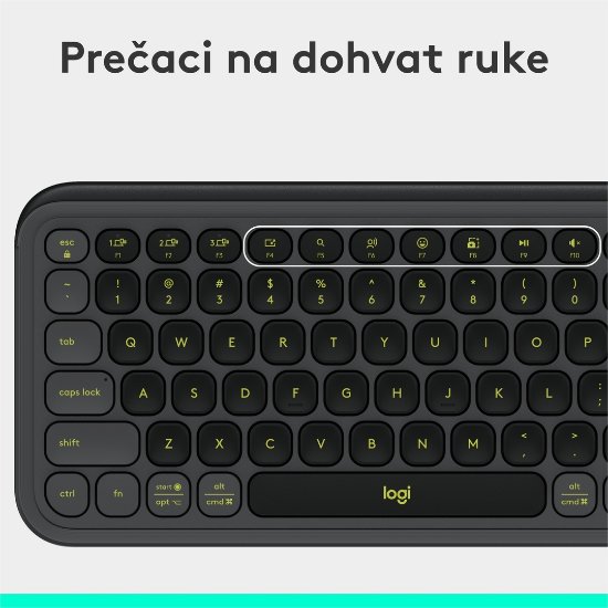 Tipkovnica LOGITECH POP Icon Keys, bežična, US Layout, BT, sivo-zelena