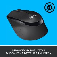 Miš LOGITECH M330 Silent Plus, optički, 1000dpi, bežični, crni, USB