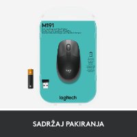Miš LOGITECH M190, optički, bežični, 1000dpi, crno-sivi