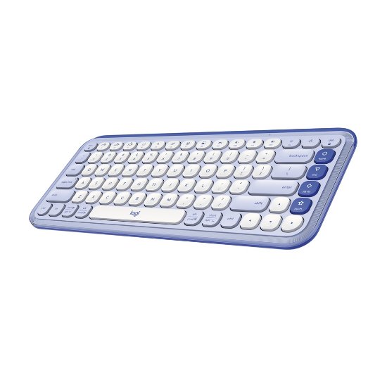 Tipkovnica LOGITECH POP Icon Keys, bežična, US Layout, BT, ljubičasto-bijela