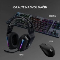 Slušalice LOGITECH Gaming G733 Lightspeed, RGB, bežične, crne