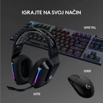 Slušalice LOGITECH Gaming G733 Lightspeed, RGB, bežične, crne