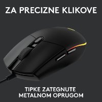 Miš LOGITECH Gaming G102 Lightsync, optički, 8000dpi, crni, USB
