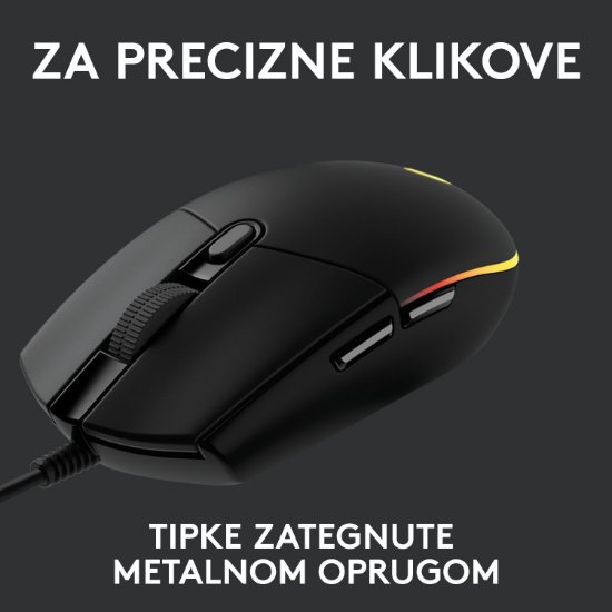 Miš LOGITECH Gaming G102 Lightsync, optički, 8000dpi, crni, USB