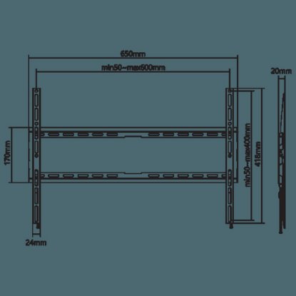 Nosač zidni za TV SBOX PLB-2264F-2, 37"-80", fiksni