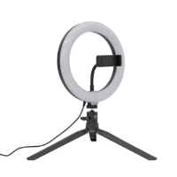 Selfie tripod WHITE SHARK, MOONLIGHT, s svjetlosnim prstenom, 20 cm, crni