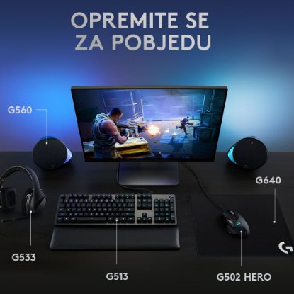 Tipkovnica LOGITECH Gaming G513 Carbon, RGB, mehanička, GX Brown Tactile, US layout, crna