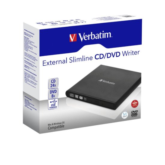 DVD±RW vanjski, VERBATIM DVD+/-RW Light, 8x, crni, USB