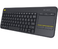 Tipkovnica LOGITECH K400+ Wireless Touch, bežična, crna, unifying, USB